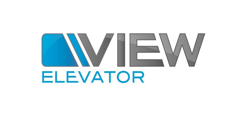 Sicherheit - Logo View Elevator Blau und grau